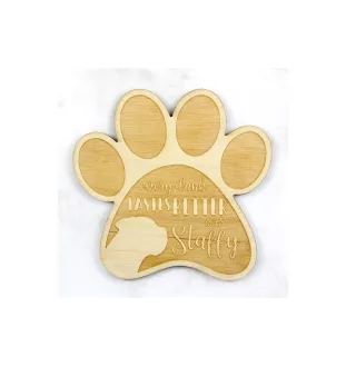 Staffordshire Bull Terrier, Staffordshire Bullterrier - Tasse Untersetzer, graviert Untersetzer mit Hund, Geschenk für Hundeliebhaber von Art-Dog Marke