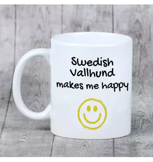 Schwedischer Vallhund, Västgötaspets, Westgotenspitz - Tasse mit Hund, fröhliche Tasse für Hundeliebhaber, personalisiertes Geschenk der Marke Art-Dog