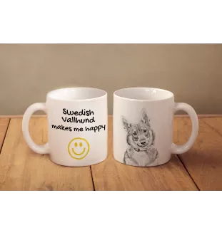 Szwedzki Vallhund kubek z psem Makes me happy Art-Dog