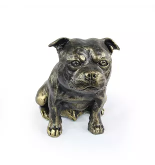 Staffordshire Bull Terrier, Staffie - statue de chien, chien assis pour bureau, décoration pour le salon d'un amoureux des chiens par Art-Dog