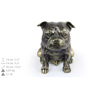Staffordshire Bull Terrier, Staffy - dog statue, sitting dog for desk, decoration for the living room of a dog lover by Art-Dog