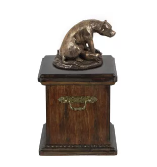 Staffordshire Bull Terrier urna ze statuetką drewniana Art-Dog