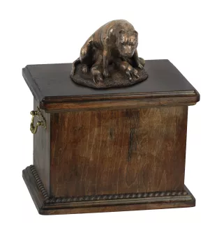 Staffordshire Bull Terrier, Staffy II - urn for the ashes of a dog, urn with a statuette, elegant urn in the classic style of the Art-Dog brand