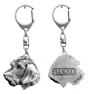 Teckel à poil dur, Chien-saucisse II - Porte-clés argenté avec chien, décoration de sac à main, pendentif de sac à dos par la marque Art-Dog