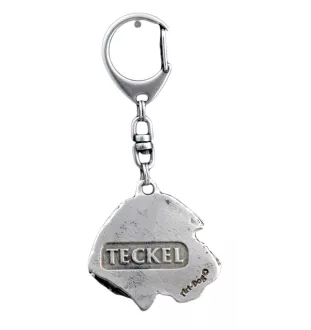 Dachshund Wire-haired, Wiener dog, Badger dog II - Silver-plated key ring with dog, handbag decoration, backpack pendant by Art-Dog brand