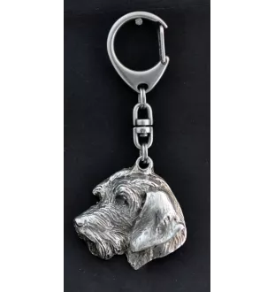 Teckel à poil dur, Chien-saucisse II - Porte-clés argenté avec chien, décoration de sac à main, pendentif de sac à dos par la marque Art-Dog