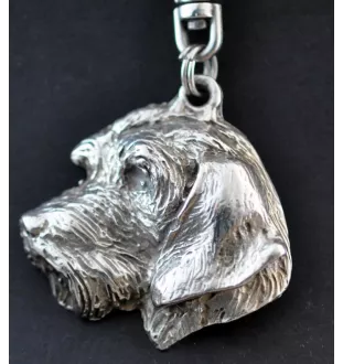 Teckel à poil dur, Chien-saucisse II - Porte-clés argenté avec chien, décoration de sac à main, pendentif de sac à dos par la marque Art-Dog