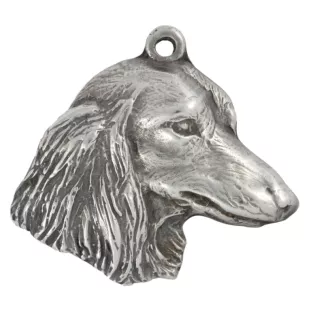 Dachshund Rauhhaar, Dackel, Teckel - Versilberter Schlüsselanhänger mit Hund, Handtaschen-Dekoration, Rucksack-Anhänger der Marke Art-Dog