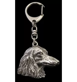 Dachshund Rauhhaar, Dackel, Teckel - Versilberter Schlüsselanhänger mit Hund, Handtaschen-Dekoration, Rucksack-Anhänger der Marke Art-Dog