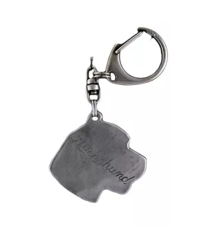 Dachshund Wire-haired, Wiener dog, Badger dog III - Silver-plated key ring with dog, handbag decoration, backpack pendant by Art-Dog brand