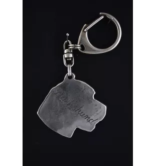 Dachshund Wire-haired, Wiener dog, Badger dog III - Silver-plated key ring with dog, handbag decoration, backpack pendant by Art-Dog brand