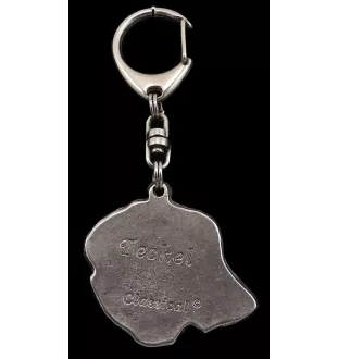 Dachshund Wire-haired, Wiener dog, Badger dog IV - Silver-plated key ring with dog, handbag decoration, backpack pendant by Art-Dog brand