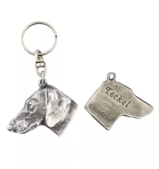 Dachshund Wire-haired, Wiener dog, Badger dog I - Silver-plated dog pendant, handbag decoration, backpack pendant by Art-Dog brand