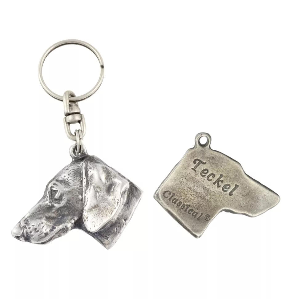 Dachshund Wire-haired, Wiener dog, Badger dog I - Silver-plated dog pendant, handbag decoration, backpack pendant by Art-Dog brand