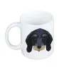 Teckel à poil dur - tasse avec une photo et un motif de chien géométrique Art-Dog