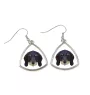 Teckel Wirehaired - earrings with a picture and the inscription geometric dog Art-Dog
