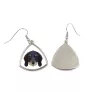 Teckel Wirehaired - earrings with a picture and the inscription geometric dog Art-Dog