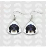 Teckel Wirehaired - earrings with a picture and the inscription geometric dog Art-Dog