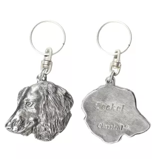 Dachshund Wire-haired, Wiener dog, Badger dog IV - Silver-plated dog pendant, handbag decoration, backpack pendant by Art-Dog brand