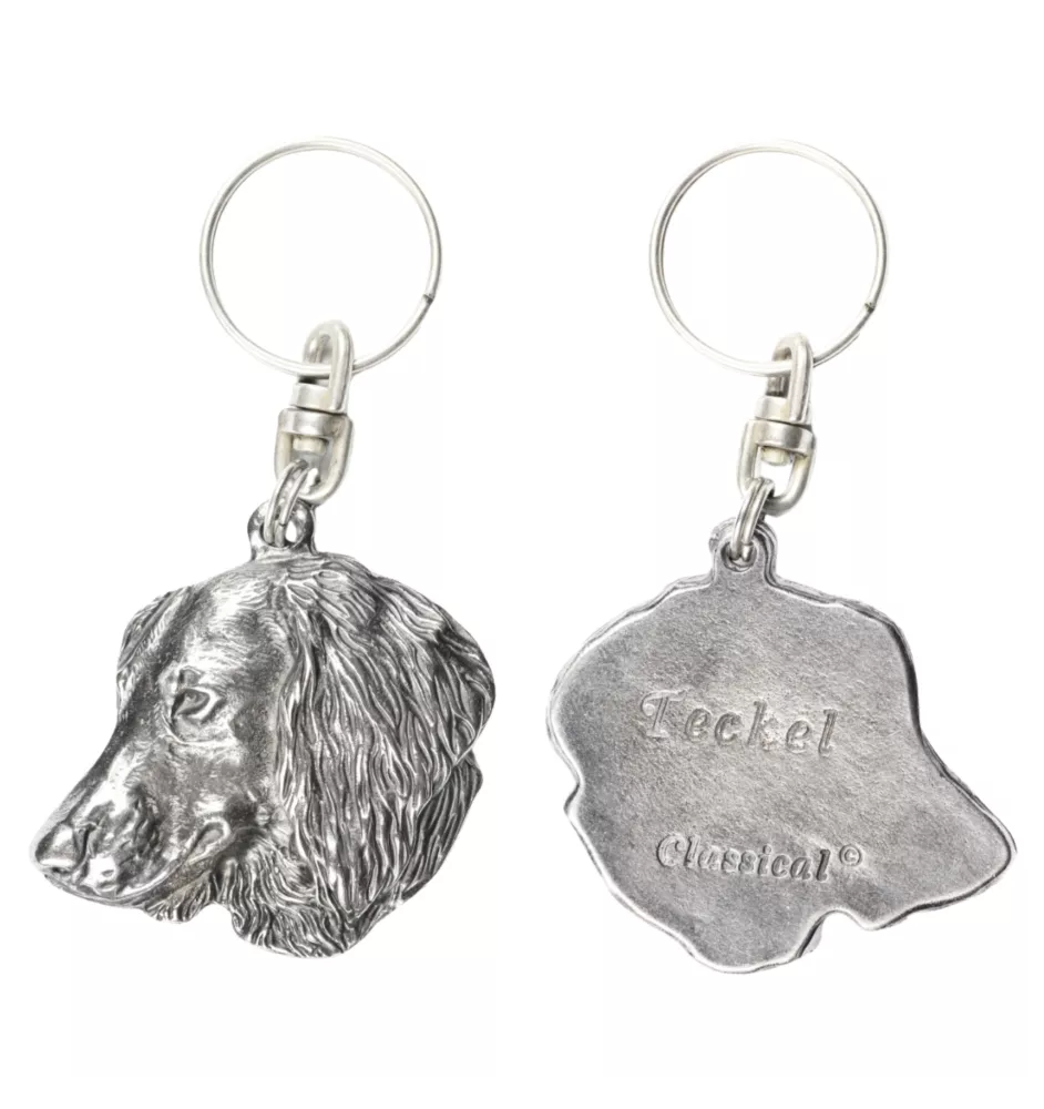 Dachshund Wire-haired, Wiener dog, Badger dog IV - Silver-plated dog pendant, handbag decoration, backpack pendant by Art-Dog brand