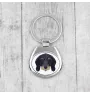 Drahthaariger Teckel - geometrischer Schlüsselanhänger mit Foto und Aufschrift Art-Dog