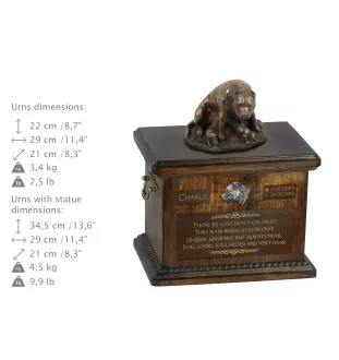 Staffordshire Bull Terrier, Staffordshire Bullterrier VII - Eine Urne für die Asche eines Hundes, eine Urne mit einer Statue, eine personalisierte Hundeurne von der Marke Art-Dog.