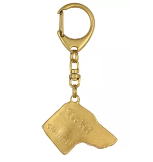 Dachshund Wire-haired, Wiener dog, Badger dog I - Gilded key ring with dog, handbag decoration, luxury accessory by Art-Dog brand