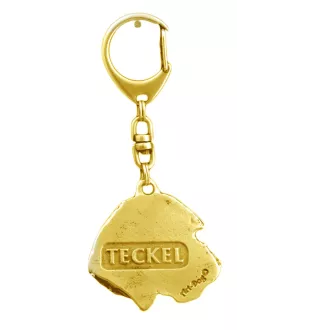 Dachshund Wire-haired, Wiener dog, Badger dog II - Gilded key ring with dog, handbag decoration, luxury accessory by Art-Dog brand