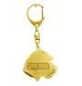 Teckel à poil dur, Chien-saucisse II - Porte-clés doré avec chien, décoration de sac à main, accessoire de luxe de la marque Art-Dog