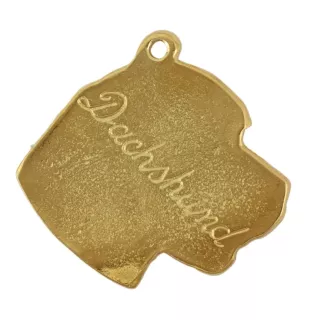 Dachshund Wire-haired, Wiener dog, Badger dog III - Gilded key ring with dog, handbag decoration, luxury accessory by Art-Dog brand