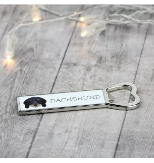 Teckel à poil dur - ouvre-bouteille avec une image et une inscription pour la bière Art-Dog