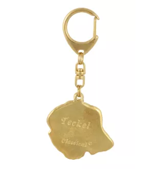 Dachshund Rauhhaar, Dackel, Teckel IV - Vergoldeter Schlüsselanhänger mit Hund, Handtaschenschmuck, Luxus-Accessoire der Marke Art-Dog