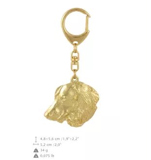 Dachshund Rauhhaar, Dackel, Teckel IV - Vergoldeter Schlüsselanhänger mit Hund, Handtaschenschmuck, Luxus-Accessoire der Marke Art-Dog