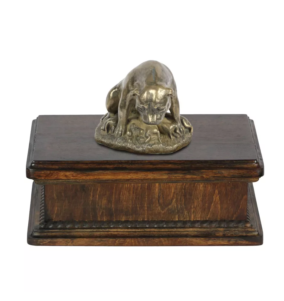 Staffordshire Bull Terrier, Staffordshire Bullterrier III - Hund Ascheurne, klassische Urne mit Statue, elegante Urne mit Hund von der Marke Art-Dog