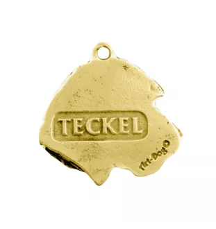 Teckel à poil dur, Chien-saucisse II - Porte-clés doré avec chien dans boîte cadeau, décoration de sac à main, accessoire de luxe de la marque Art-Dog