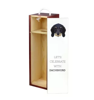 Teckel Wirehaired - geometric box with a picture and inscription for wine by Art-Dog