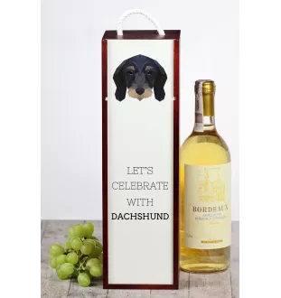 Teckel Wirehaired - geometric box with a picture and inscription for wine by Art-Dog