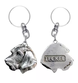 Dachshund Wire-haired, Wiener dog, Badger dog II - Silver-plated pendant with a dog in a decorative box, handbag decoration, backpack pendant by Art-Dog brand