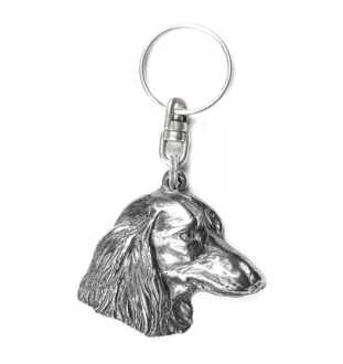 Teckel à poil dur, Chien-saucisse - Pendentif argenté avec un chien dans une boîte décorative, décoration de sac à main, pendentif de sac à dos par la marque Art-Dog