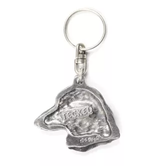 Teckel à poil dur, Chien-saucisse - Pendentif argenté avec un chien dans une boîte décorative, décoration de sac à main, pendentif de sac à dos par la marque Art-Dog