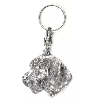 Teckel à poil dur, Chien-saucisse III - Pendentif argenté avec un chien dans une boîte décorative, décoration de sac à main, pendentif de sac à dos par la marque Art-Dog