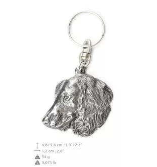 Dachshund Wire-haired, Wiener dog, Badger dog IV - Silver-plated pendant with a dog in a decorative box, handbag decoration, backpack pendant by Art-Dog brand