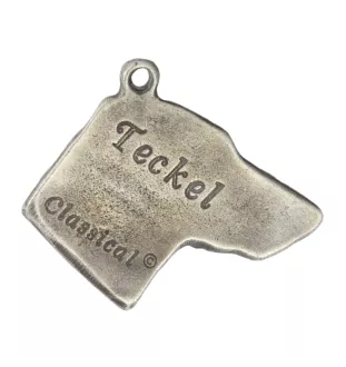 Dachshund Rauhhaar, Dackel, Teckel I - Versilberter Schlüsselanhänger mit Hund in einer Geschenkbox, Handtaschenschmuck, Rucksackanhänger der Marke Art-Dog