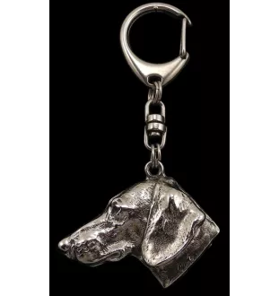 Dachshund Wire-haired, Wiener dog, Badger dog I - Silver-plated key ring with a dog in a gift box, handbag decoration, backpack pendant by Art-Dog brand