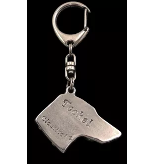 Dachshund Wire-haired, Wiener dog, Badger dog I - Silver-plated key ring with a dog in a gift box, handbag decoration, backpack pendant by Art-Dog brand