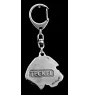 Dachshund Wire-haired, Wiener dog, Badger dog II - Silver-plated key ring with a dog in a gift box, handbag decoration, backpack pendant by Art-Dog brand
