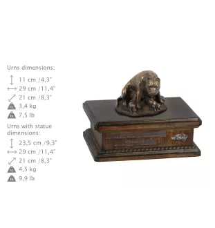 Staffordshire Bull Terrier drewniana urna niska z podobizną Art-Dog