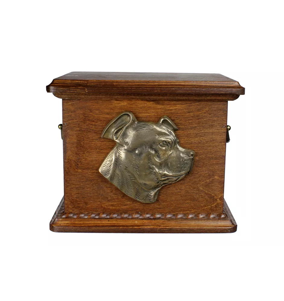 Staffordshire Bull Terrier urna z plakietką z psem Art-Dog