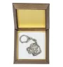 Dachshund Rauhhaar, Dackel, Teckel III - Versilberter Schlüsselanhänger mit Hund in einer Geschenkbox, Handtaschenschmuck, Rucksackanhänger der Marke Art-Dog