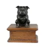 Staffordshire Bull Terrier, Staffordshire Bullterrier - Eine Urne für die Asche eines Hundes mit einer Statue, eine personalisierte hölzerne Urne, eine kleine Urne für Hundeschnuppen der Marke Art-Dog